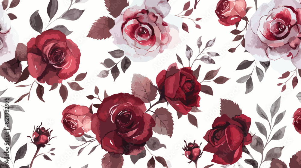 Seamless background floral pattern with watercolor 