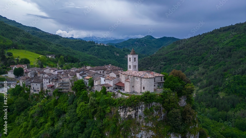 Aerial view of a ghost town in Italy Aerial view of a ghost town in Italy