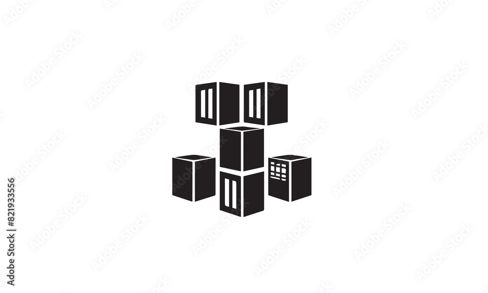 Logistic logo black simple flat icon on white background Logistic logo black simple flat icon on white background