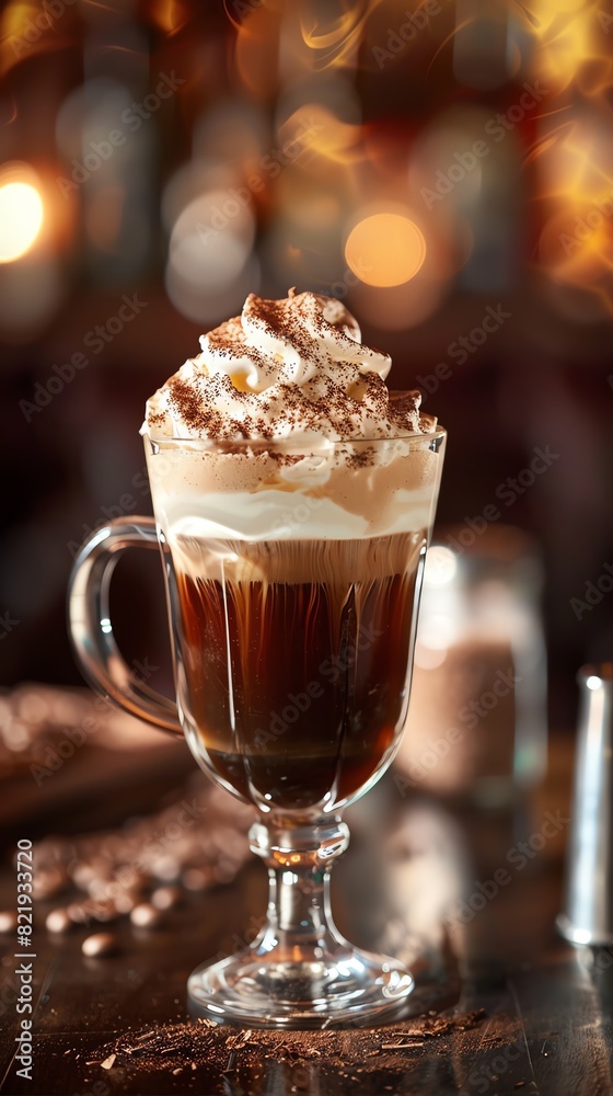 Generate an image of an Irish coffee Generate an image of an Irish coffee