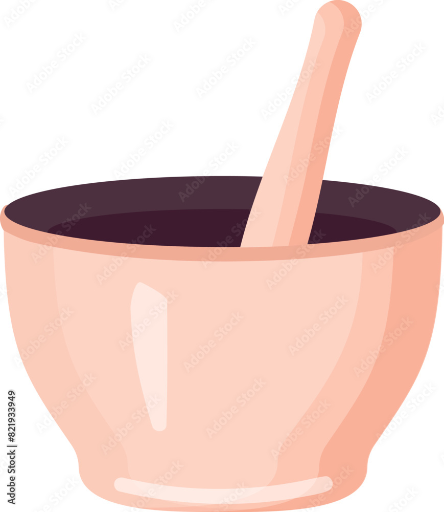 Vector graphic of a pink mortar with pestle, isolated on white background Vector graphic of a pink mortar with pestle, isolated on white background
