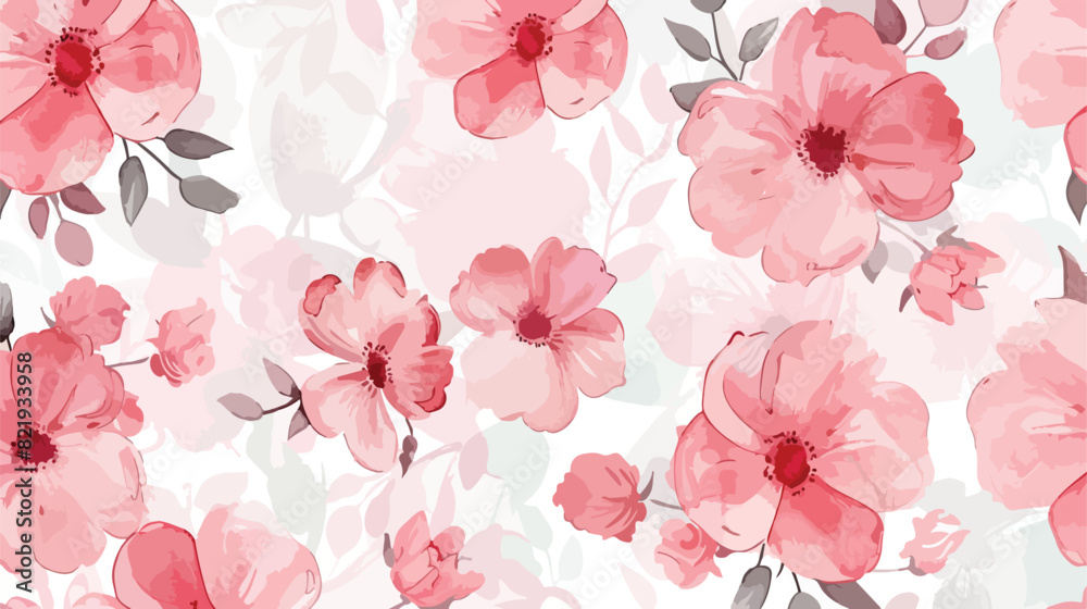 Seamless background floral pattern with watercolor 