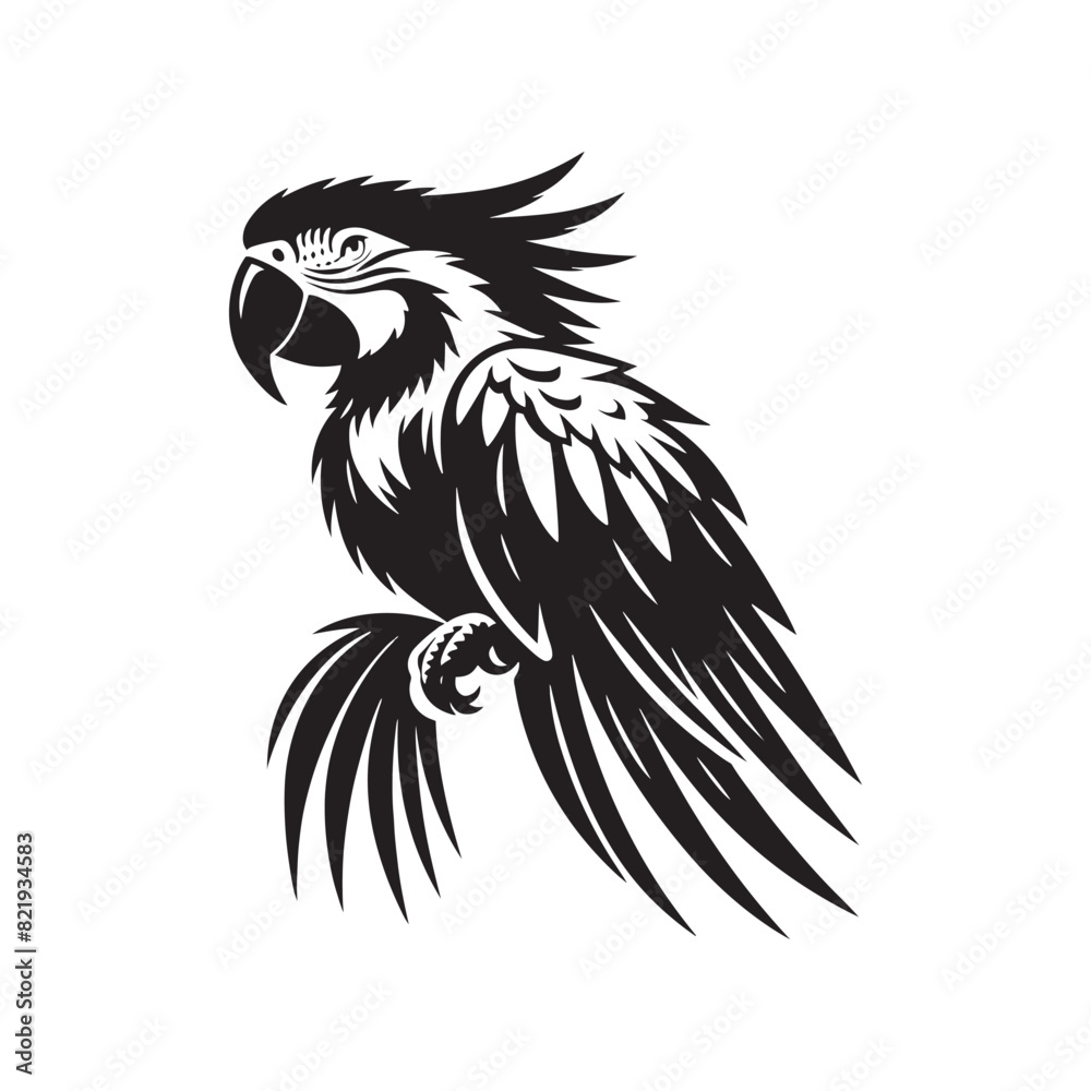 Vector Macaw Parrot Silhouette: Striking Black Vector Art Capturing the Vibrant Beauty and Tropical Majesty of These Iconic Parrots- Macaw Parrot Illustration. Vector Macaw Parrot Silhouette: Striking Black Vector Art Capturing the Vibrant Beauty and Tropical Majesty of These Iconic Parrots- Macaw Parrot Illustration.