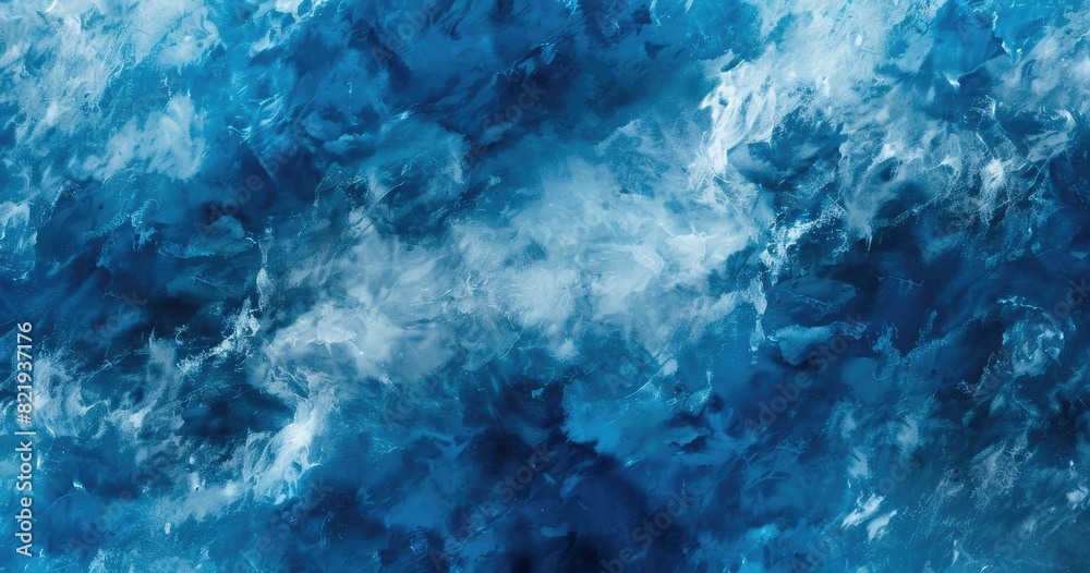 A detailed view of a blue and white tiedye artwork