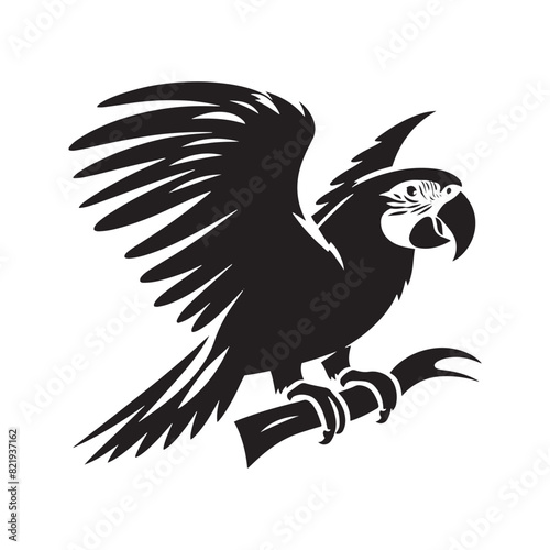 Parrot Silhouettes: the Vibrant Beauty and Playful Spirit of These Iconic Tropical Birds - Parrot Vector - Parrot Illustration.
