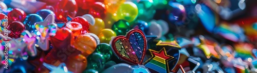 A close-up image of a pile of colorful plastic beads and sequins photo