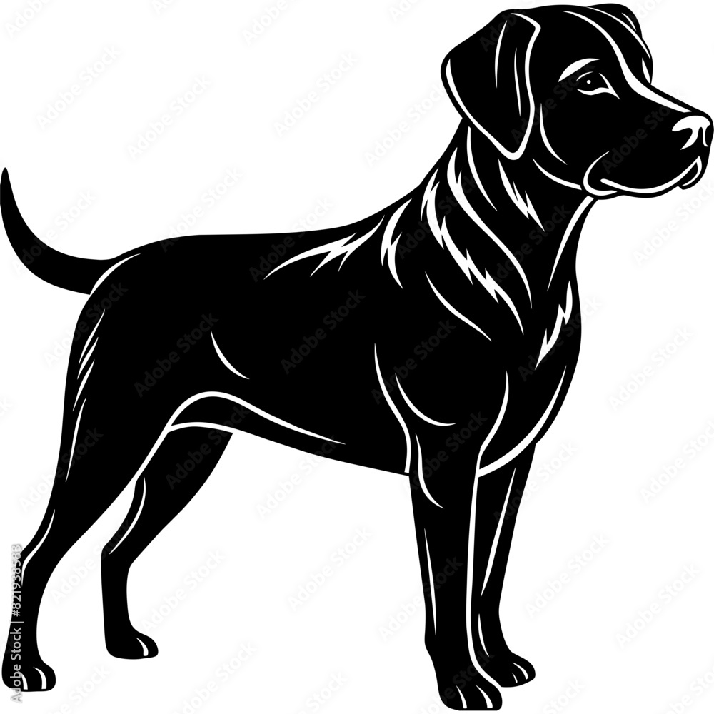 black and white dog vector illustration icon