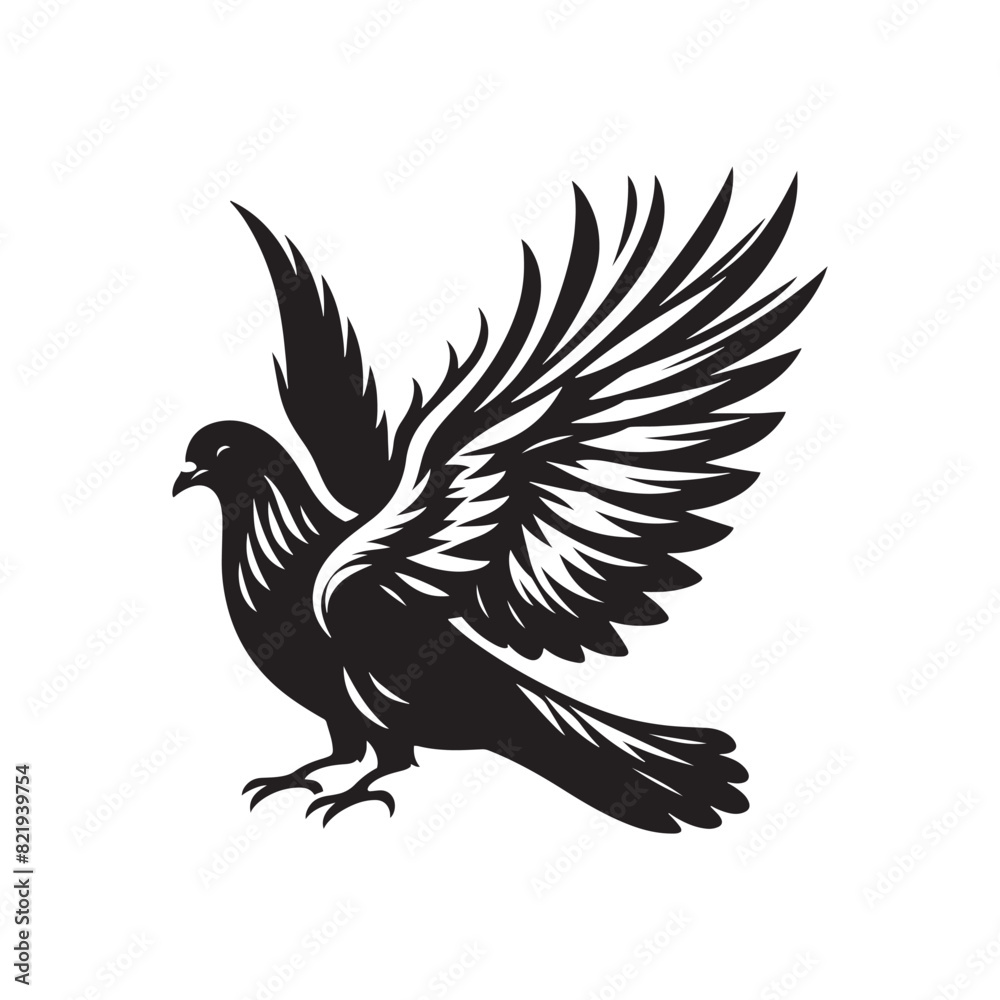 Pigeon Silhouette: Striking Black Vector Art Capturing the Urban Charm and Graceful Flight of These Iconic City Birds - Pigeon Vector - Pigeon Illustration. Pigeon Silhouette: Striking Black Vector Art Capturing the Urban Charm and Graceful Flight of These Iconic City Birds - Pigeon Vector - Pigeon Illustration.
