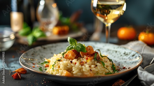 A delicious and healthy risotto dish with a variety of vegetables and spices. The perfect meal for a healthy lifestyle.