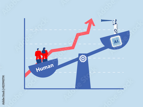Business industry replace human analysis from graphs show Robots replace human jobs future Robots cause people to lose their jobs