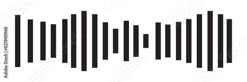 Radio Wave icon. Monochrome simple sound wave on transparent background. Vector sound wave icon. Music player sound bar. Record interface. Equalizer icon with soundwave line. used for mobile phone.