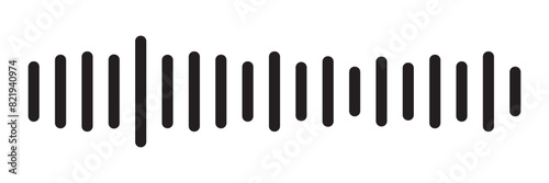Radio Wave icon. Monochrome simple sound wave on transparent background. Vector sound wave icon. Music player sound bar. Record interface. Equalizer icon with soundwave line. used for mobile phone.