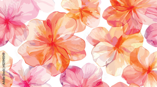 Beautiful pink orange flower watercolor pattern for b