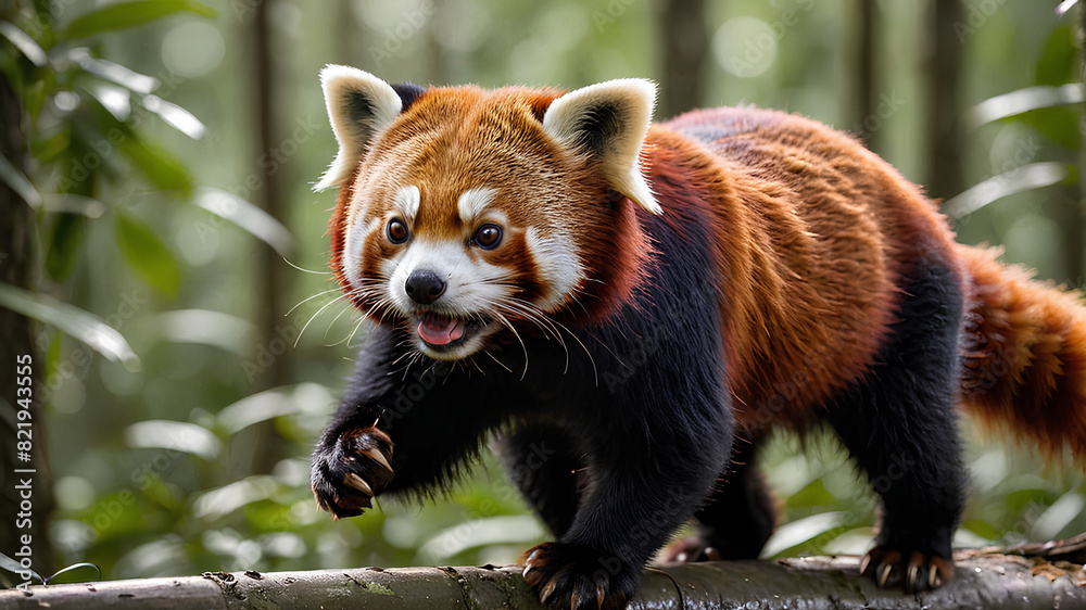 Obraz premium AI image generate red panda behavior