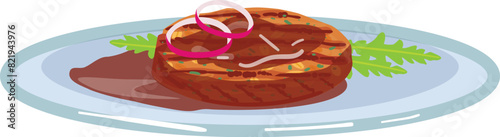 French steak meat icon cartoon vector. Fillet beef. Roasted grill pork