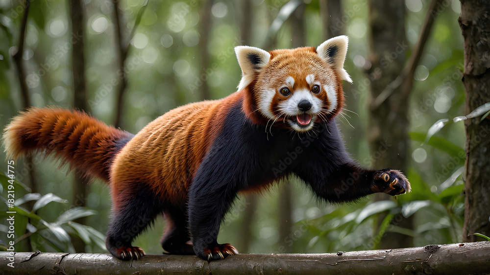 Obraz premium AI image generate red panda behavior