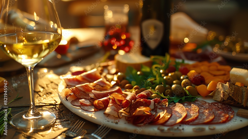 A delicious and varied charcuterie board is a perfect way to start a party or gathering A delicious and varied charcuterie board is a perfect way to start a party or gathering