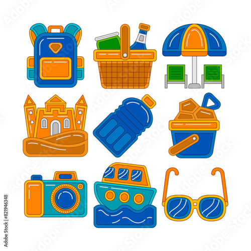 Summer Holiday Graphic Element Vector Illustration (ID: 821946348)