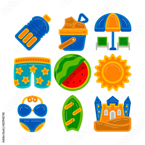 Summer Holiday Graphic Element Vector Illustration (ID: 821946748)