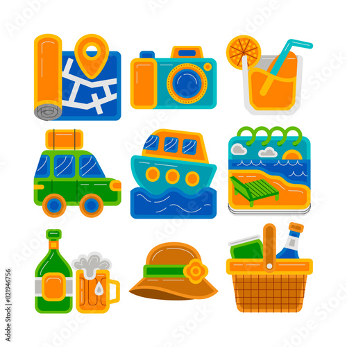 Summer Holiday Graphic Element Vector Illustration (ID: 821946756)