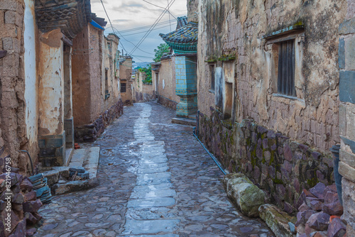 Cobble stone street in the historic town of Tuanshan, Yunnan province China
 photo