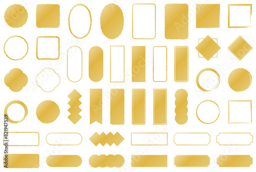 落款　スタンプ　あしらい　見出し　金色　セット　テキスト無し