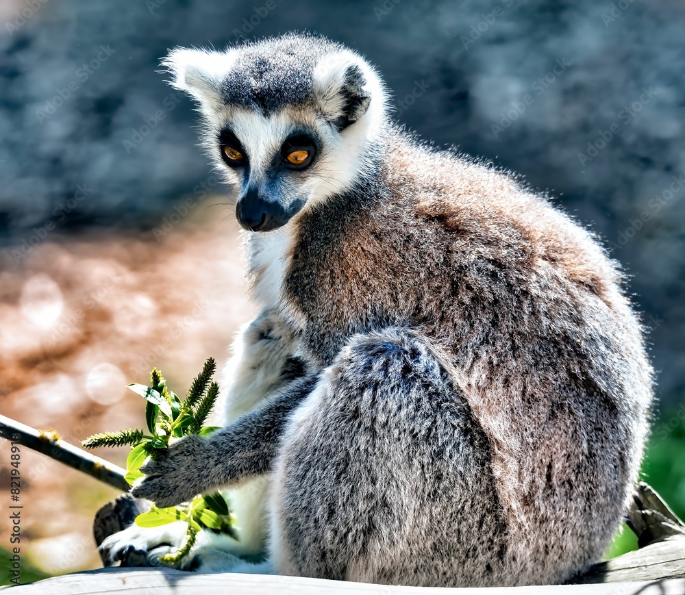 Obraz premium Close-up shot of a An adorable Ring-tailed Lemur