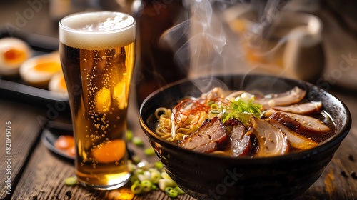 A delicious bowl of ramen with a cold beer is the perfect way to end a long day