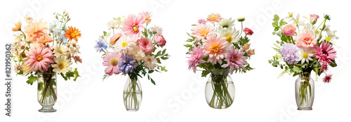 Flower Vase png element set on transparent background
