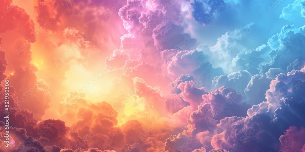 Fototapeta premium Abstract clouds with a spectrum of bright colors