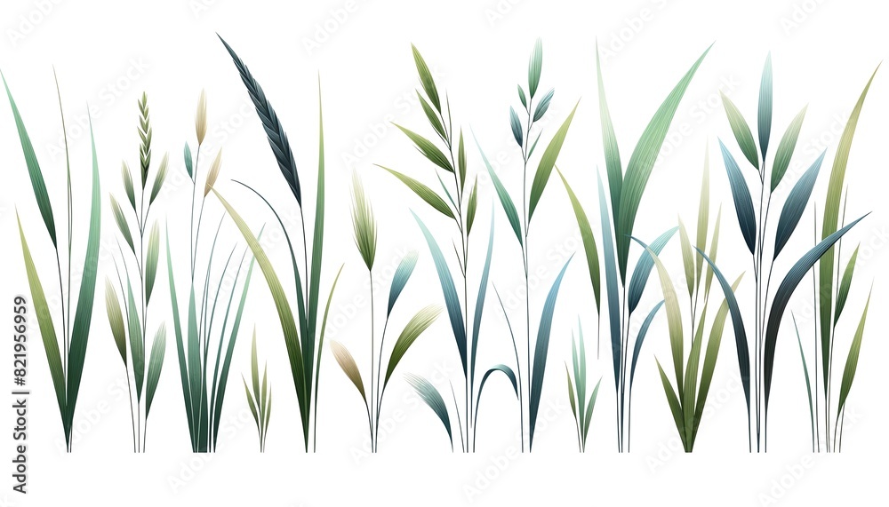 Fototapeta premium Green grass. Watercolor drawing of grass.