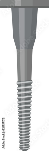 Illustration of medical implant screw used in orthopedic surgery for bone fixation and joint replacement, made of durable titanium alloy