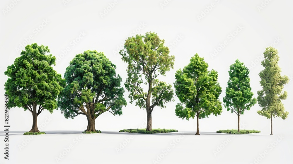 Obraz premium Group of trees standing in grass. Suitable for nature and environmental concepts