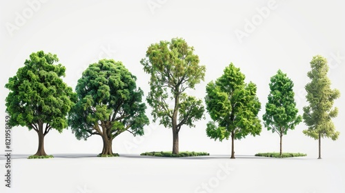 Group of trees standing in grass. Suitable for nature and environmental concepts #821958359