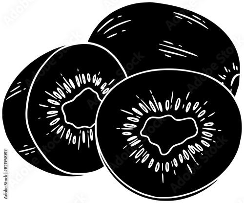 healthy illustration kiwi silhouette indonesia logo juicy icon vitamin outline diet food fruit nutrition exotic tropical vegetarian indonesian ripe shape fruits health summer for vector graphic