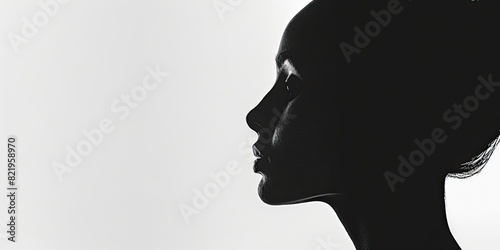 Profile of a Woman in Black and White