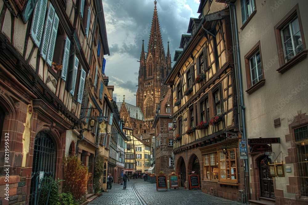 Strasbourg Cathedral towering over the picturesque Petite France district