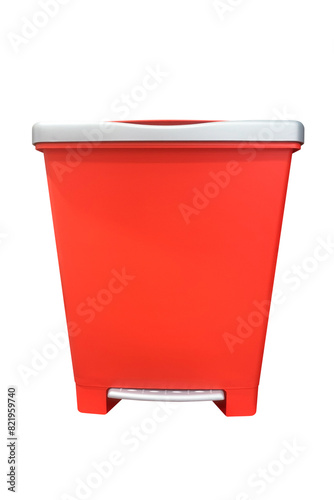 plastic trash container isolated on white background