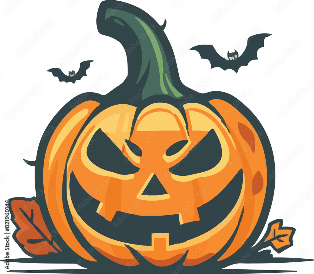 Fototapeta premium Halloween pumkin icon. vector illustration.