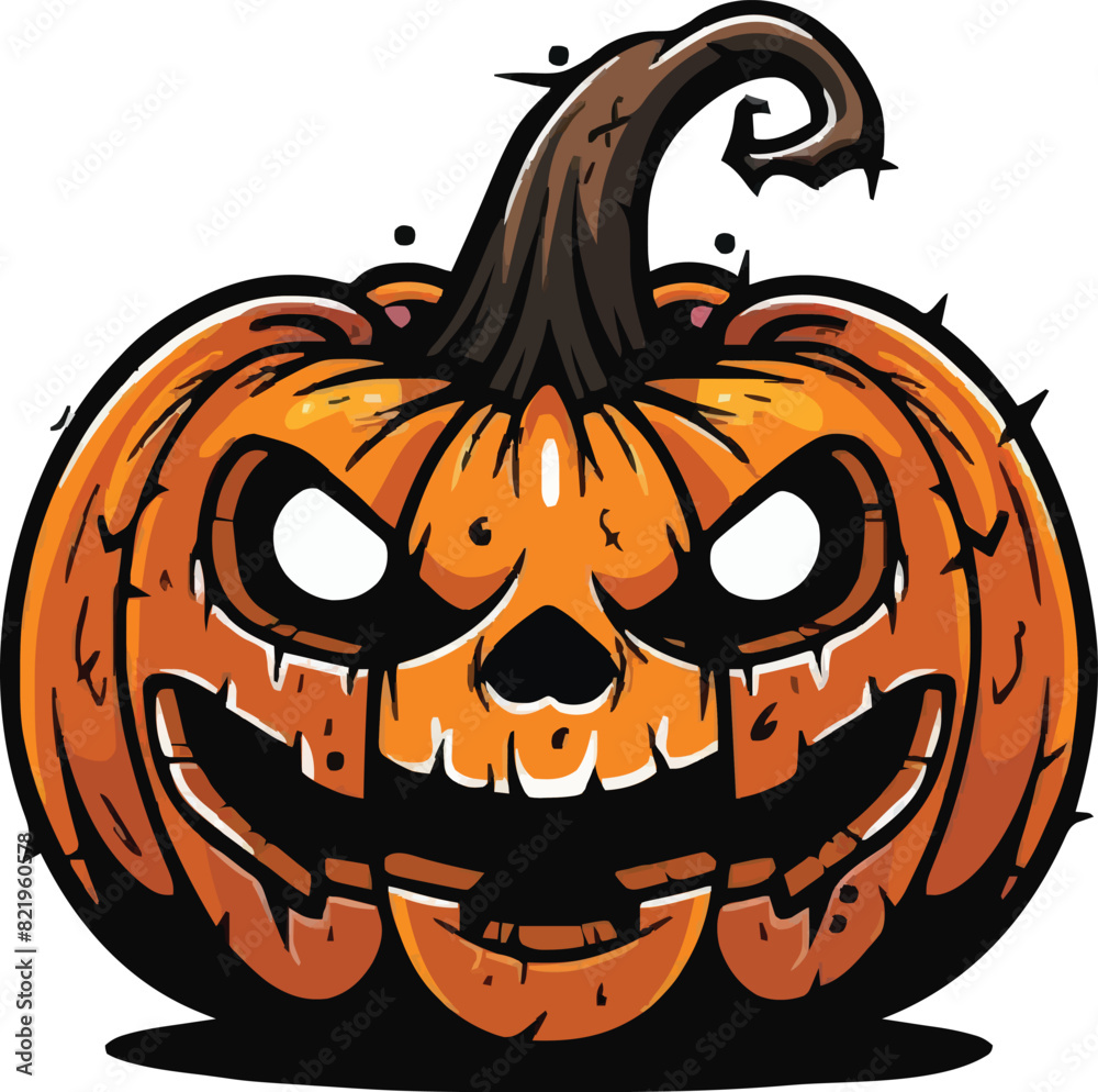 Fototapeta premium Halloween pumkin icon. vector illustration.