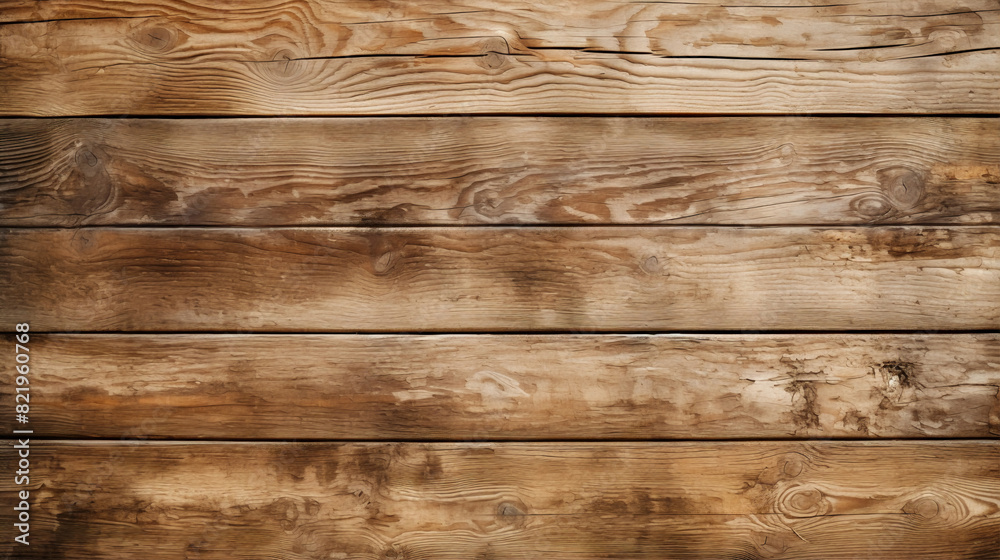 Naklejka premium Brown old wooden boards, texture, background. Generative AI