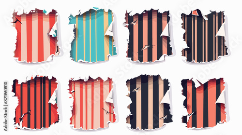 Torn barcode paper sticker label vector design. Bar