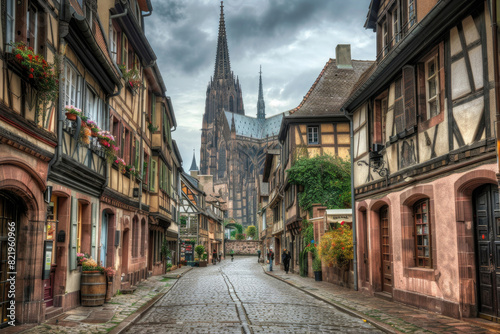 Strasbourg Cathedral towering over the picturesque Petite France district © Venka
