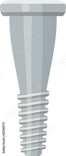 Illustration of dental implant prosthesis and artificial tooth replacement in dentistry using vector technology for oral health care and medical treatment