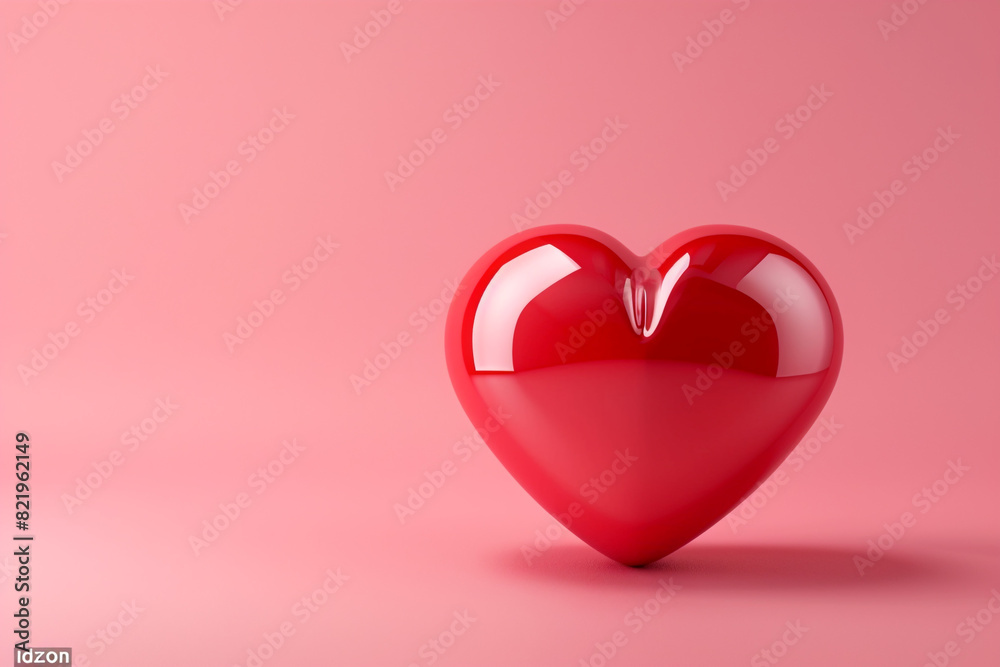Valentine concept set 3d red heart object isolated on pink background for graphic decorate 3d render illustation with object clipping path 