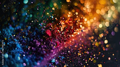 Colorful Celebration  Rainbow Confetti Explosion Captured in High-Speed Photography