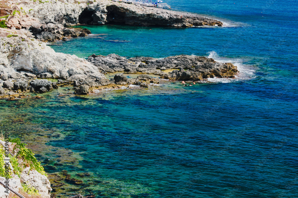Cliff at Santa Maria di Leuca, Salento, Italy Cliff at Santa Maria di Leuca, Salento, Italy