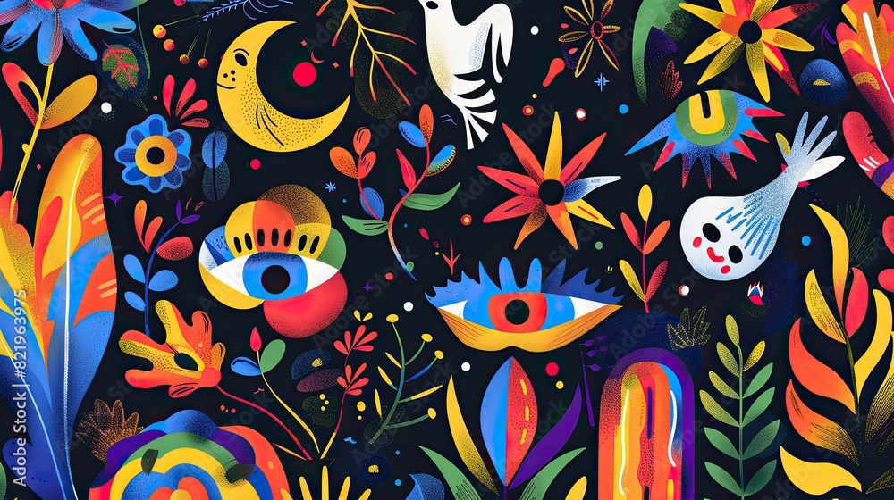 Fototapeta premium Vibrant Tapestry of Pride Symbols and Icons Celebrating Diversity