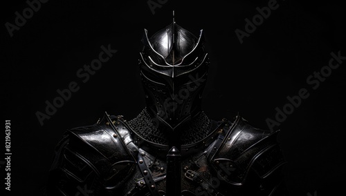 Mysterious Dark Warrior in Intricate Armor