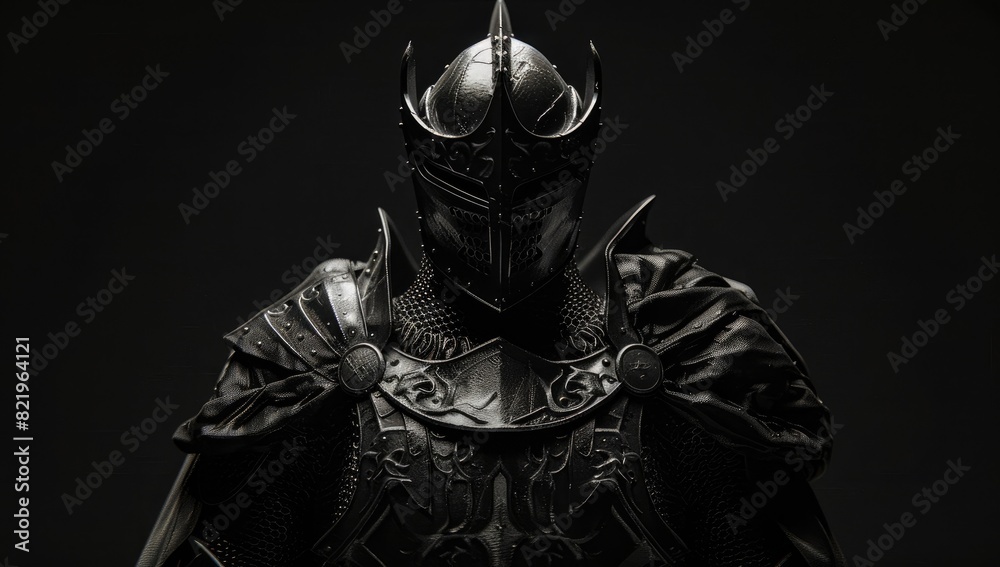 Fototapeta premium Mysterious Dark Warrior in Intricate Armor